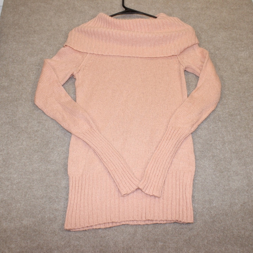 J.Crew Pink Off The Shoulder Cowl Neck Mohair Wool Blend Sweater XS RN77388